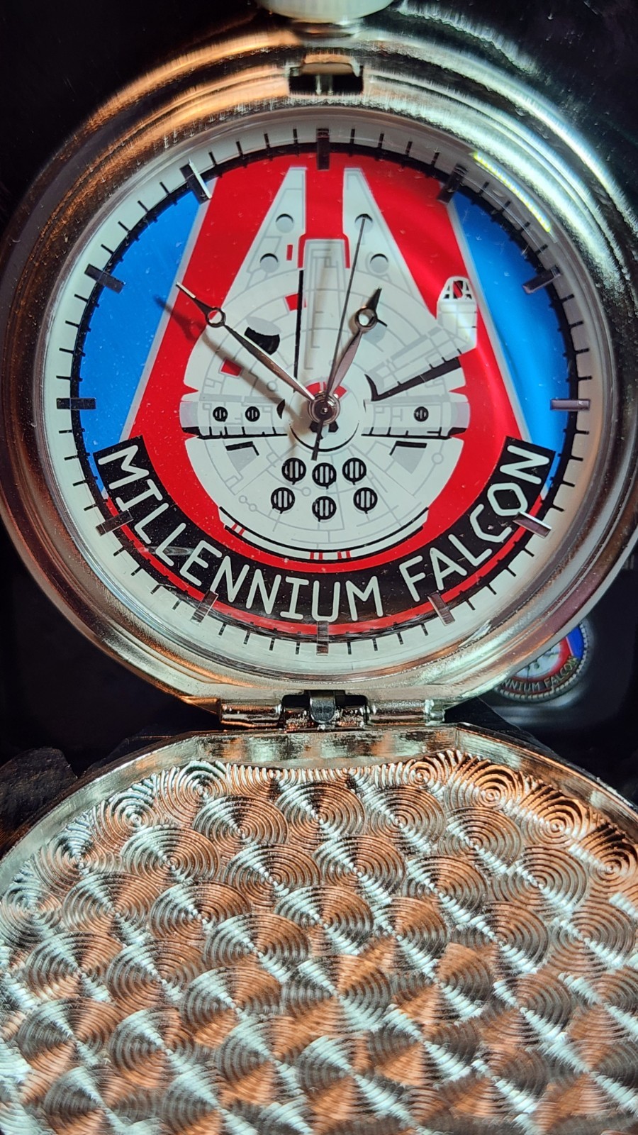 Star Wars Millennium Falcon Quartz Pocketwatch New In Box By Accutime Watch Corp