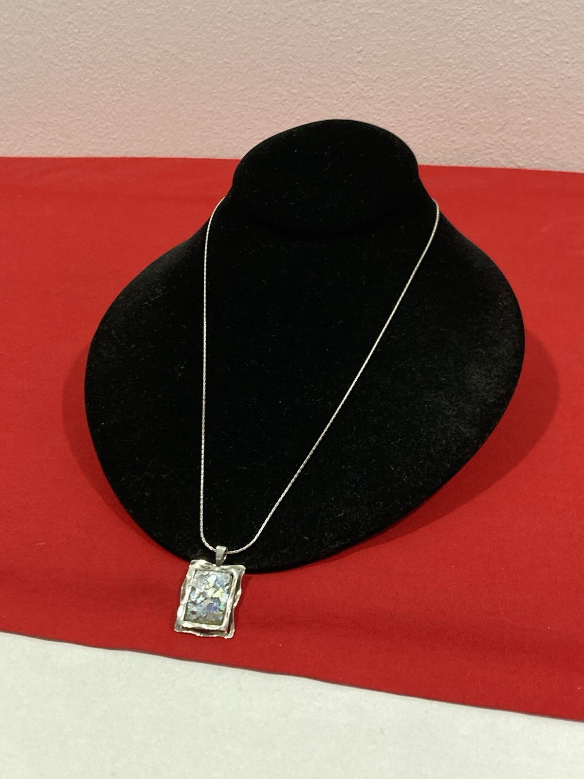NEW OR PAZ PZ ISRAEL Sterling Silver 925 ROMAN GLASS Pendant 20″ Necklace W/BOX