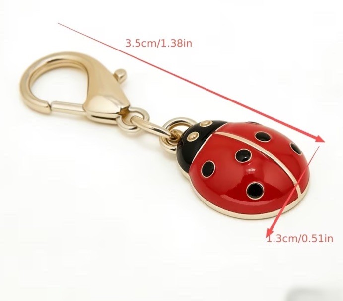 Cute Ladybug Charm Pendant Keychain Zipper Purse Phone Necklace Key Lady Bug