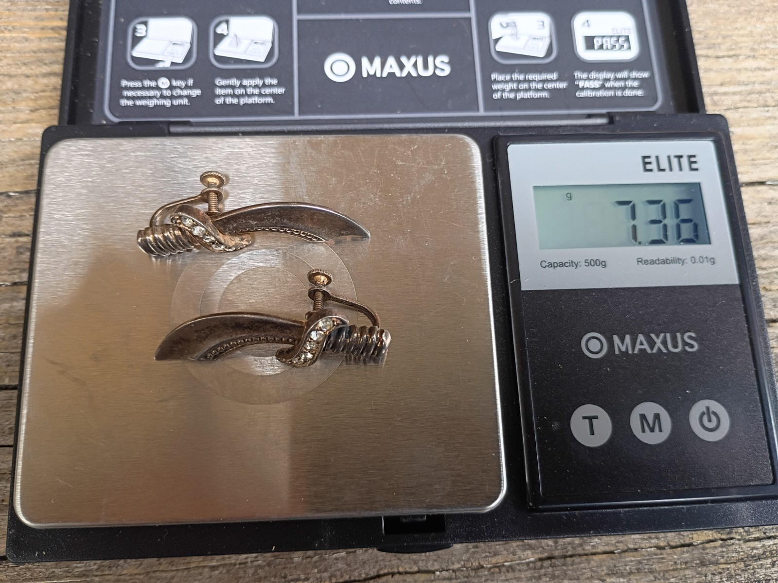 Vintage Sterling Silver Sword Screw Back Earrings 7.36 Grams