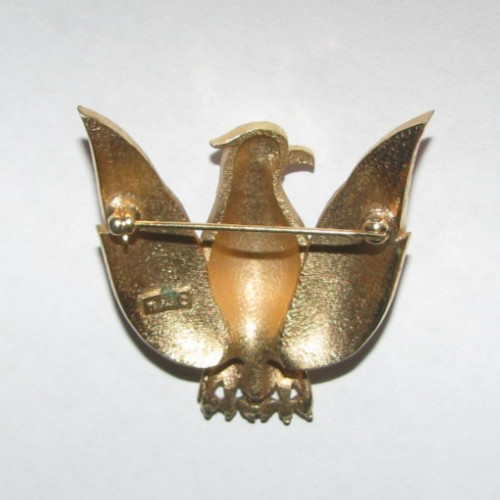 Crown Trifari Alfred Philippe Patriotic American Eagle Bird Brooch Enamel