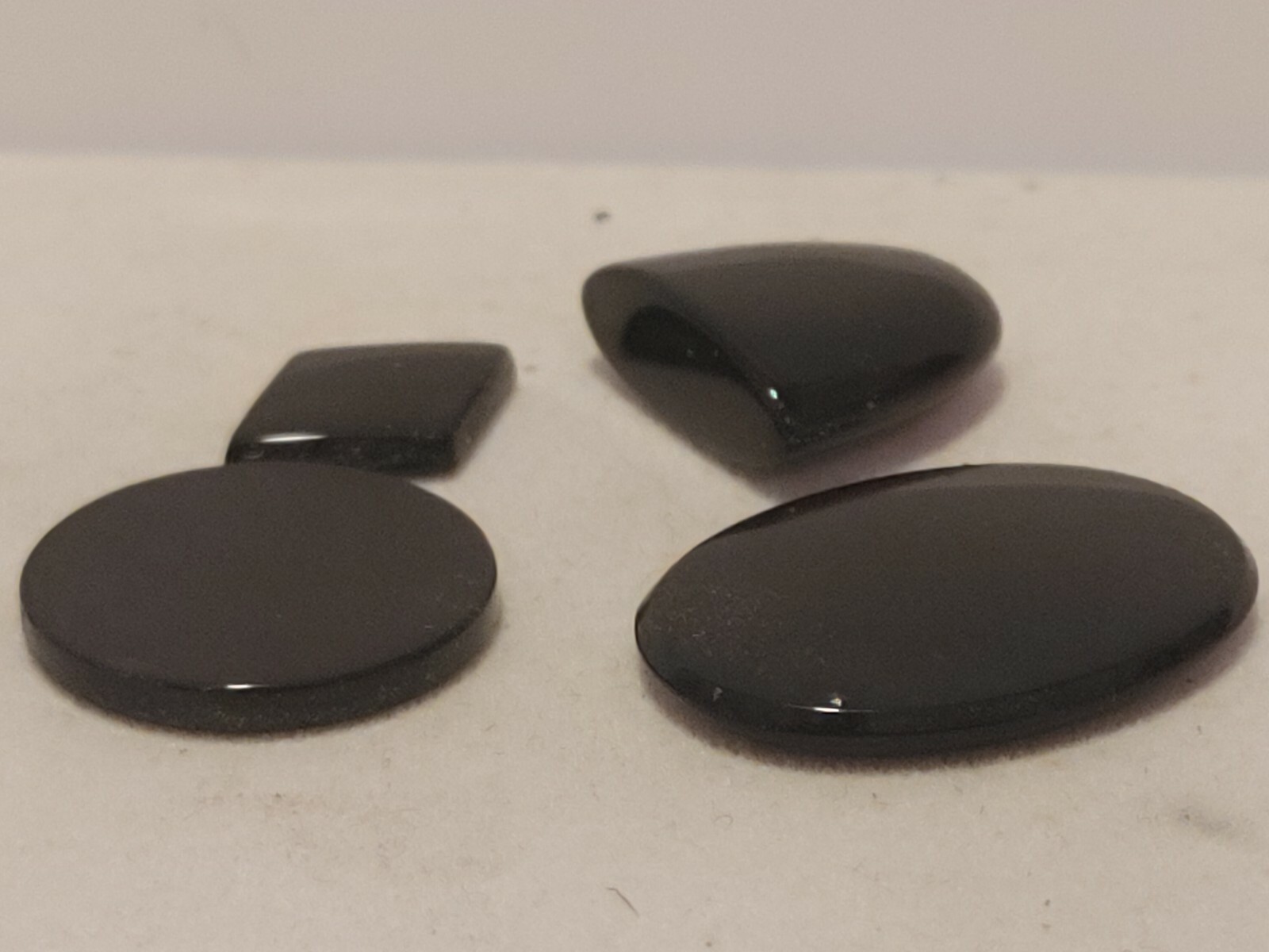 31 Carat Natural Black Onyx Gemstone Assorted Lot of 4 Stones