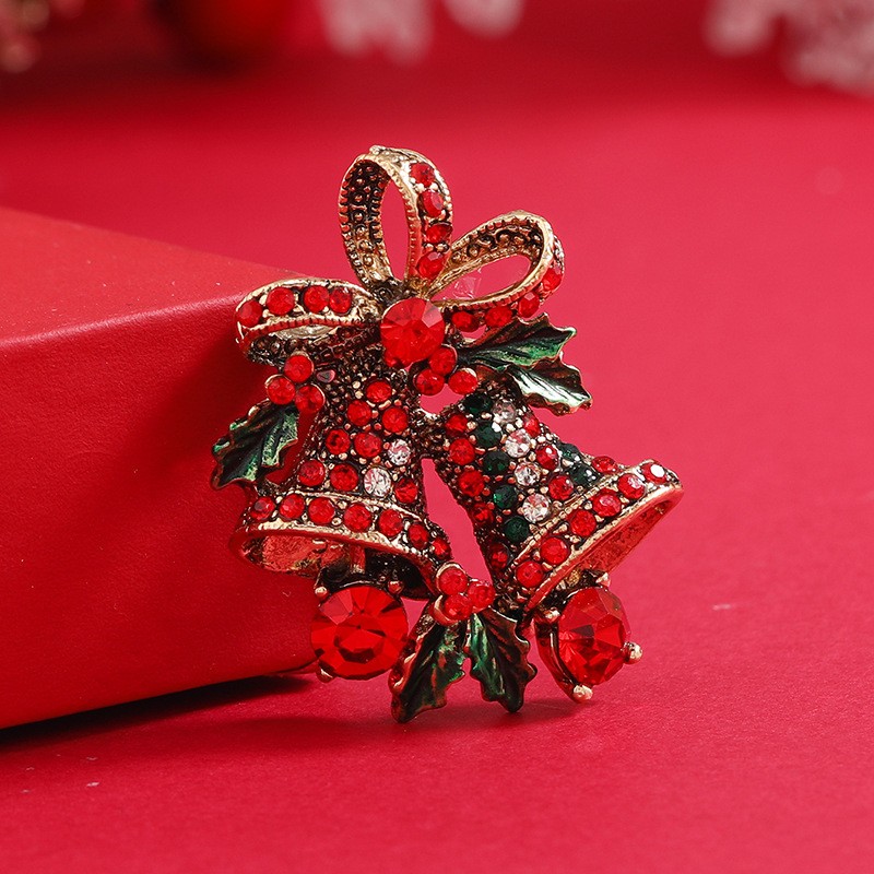 Christmas Suit Pin Creative Gift Bow Flower Bell Christmas Brooch