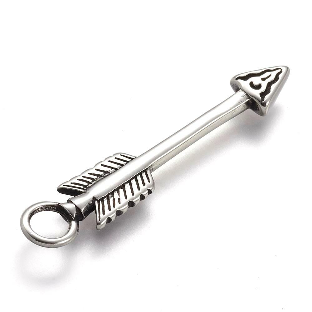 Arrow Necklace, Pure 304 Stainless Steel, Strength and Protection Symbol Native