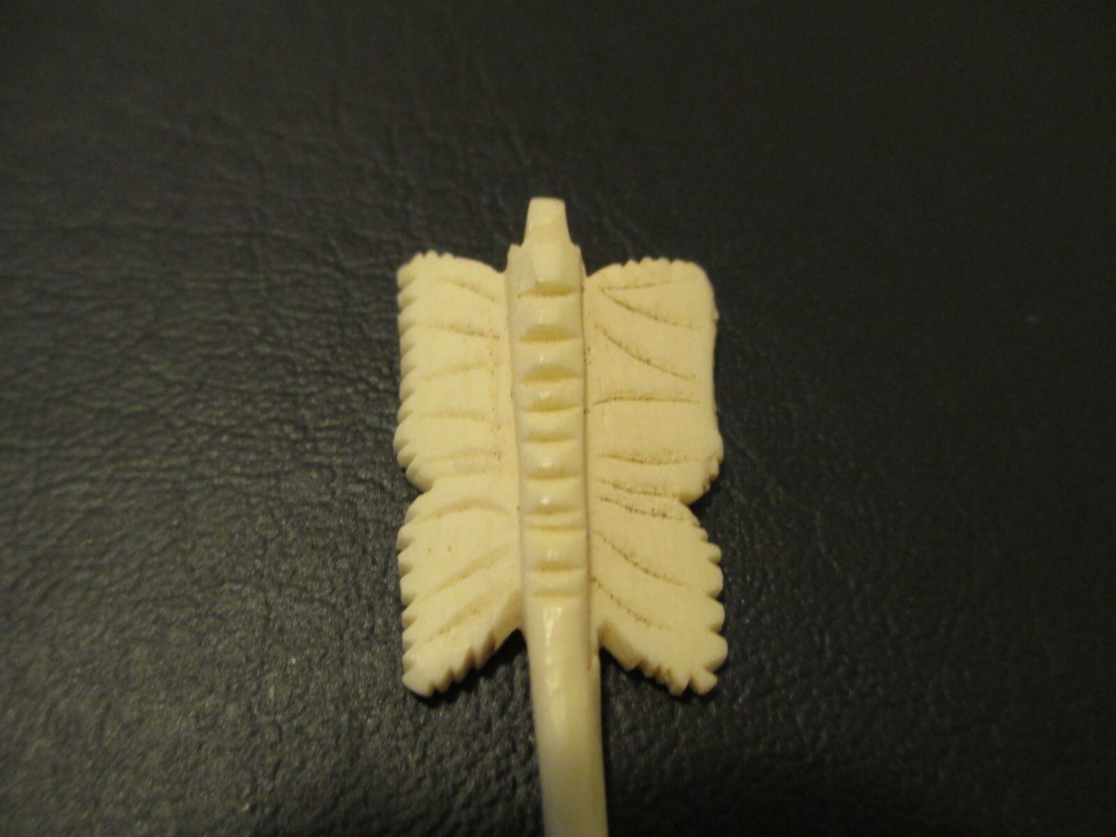 WATER BUFFALO BONE HAND MADE VTG. ANTIQUE MICRO MINI SPOON BUTTERFLY CHARM-NEW