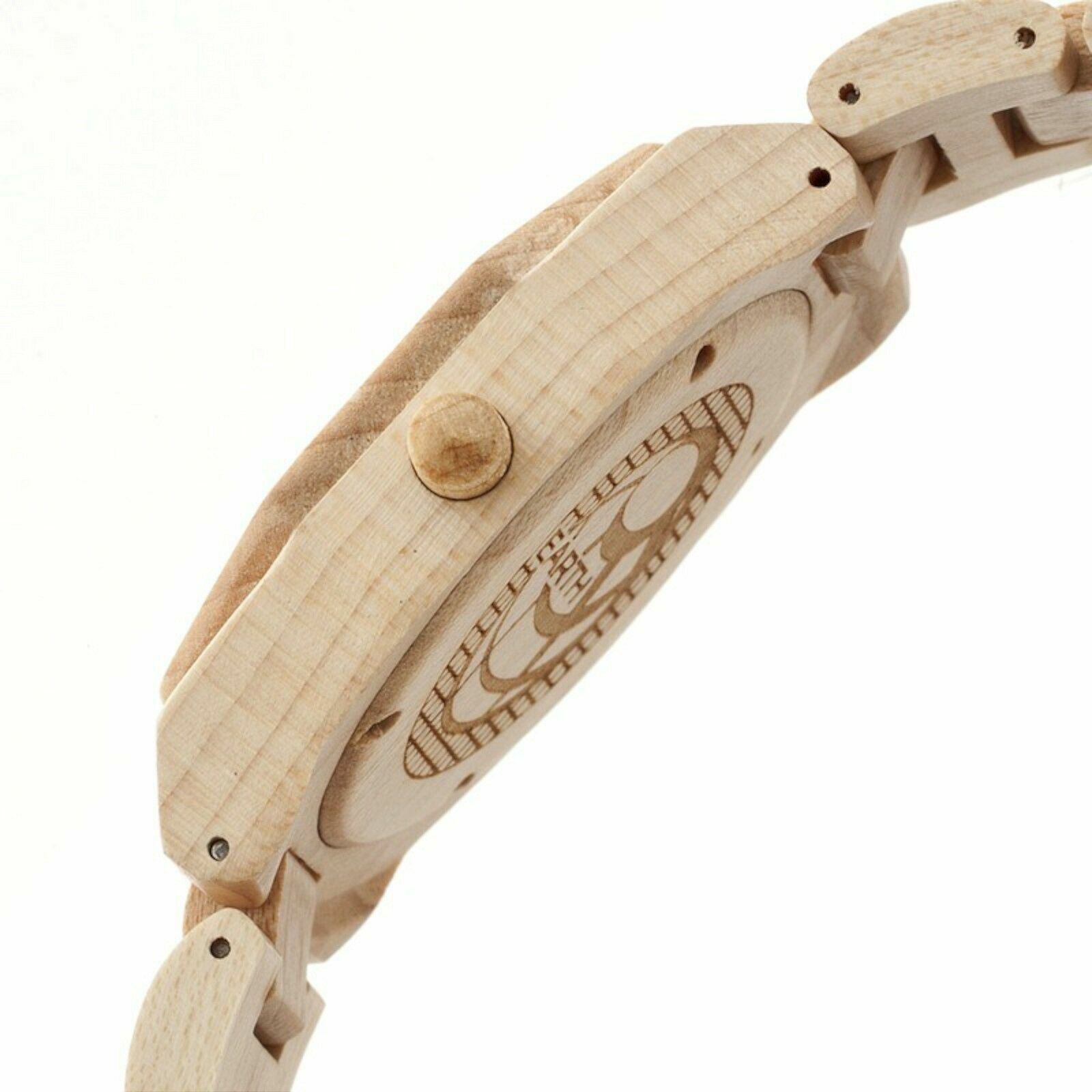 NEW Earth EW1901 Men’s Medullary Ray Watch Wood Dial Band Eco Friendly BEIGE