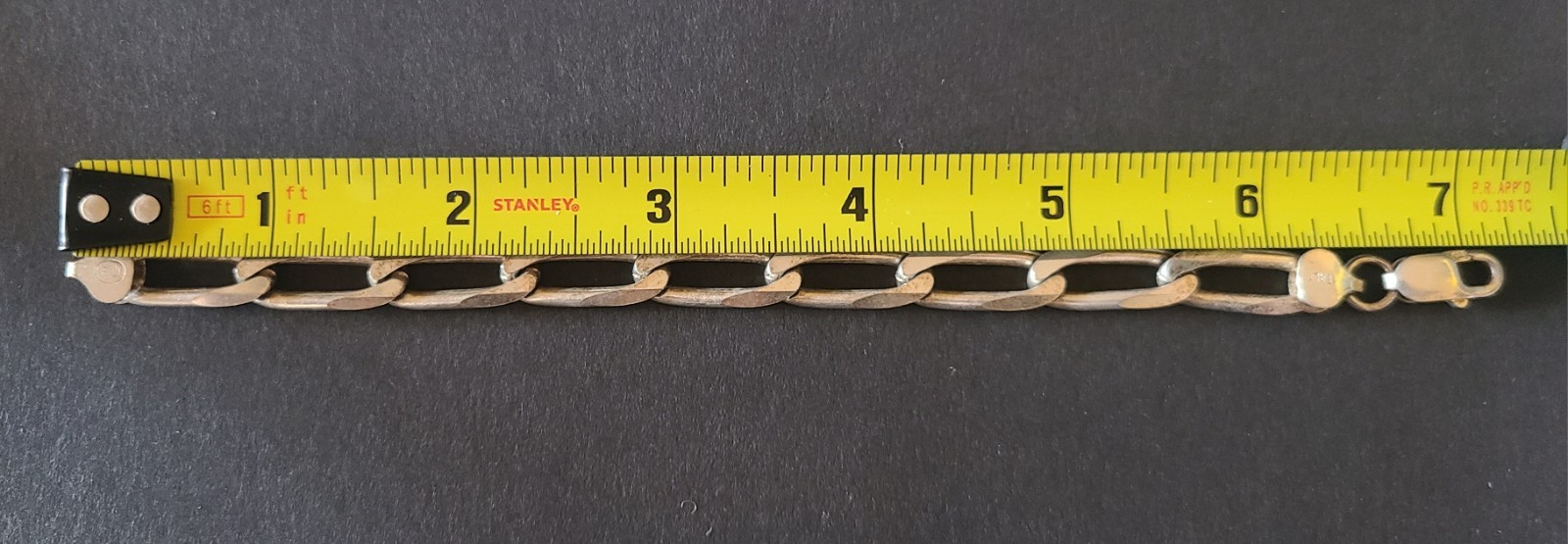 Vintage Italian Sterling Silver Figaro Link Bracelet Stamped 925 Italy 19 Grams