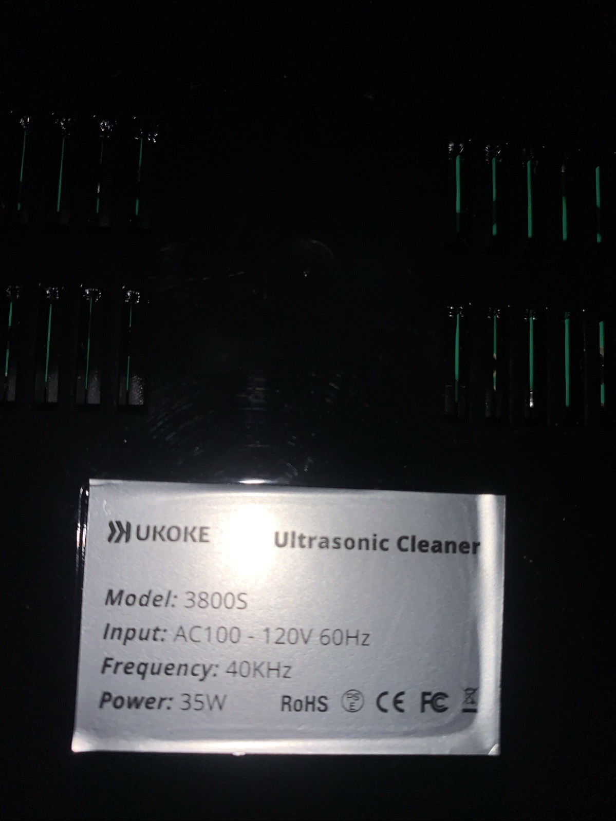 UKOKE 3800S Ultrasonic Cleaner Digital Timer 35W 40kHz Jewelry Parts Cleaner