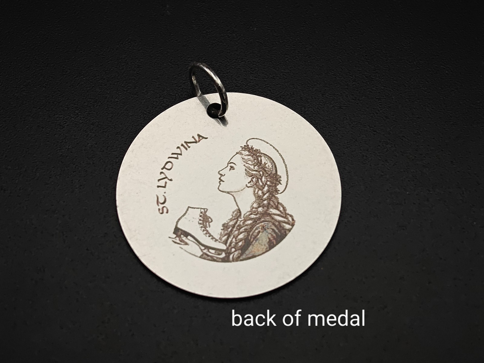St Lidwina Medal 30mm, Personalized Stianless Steel Pendant
