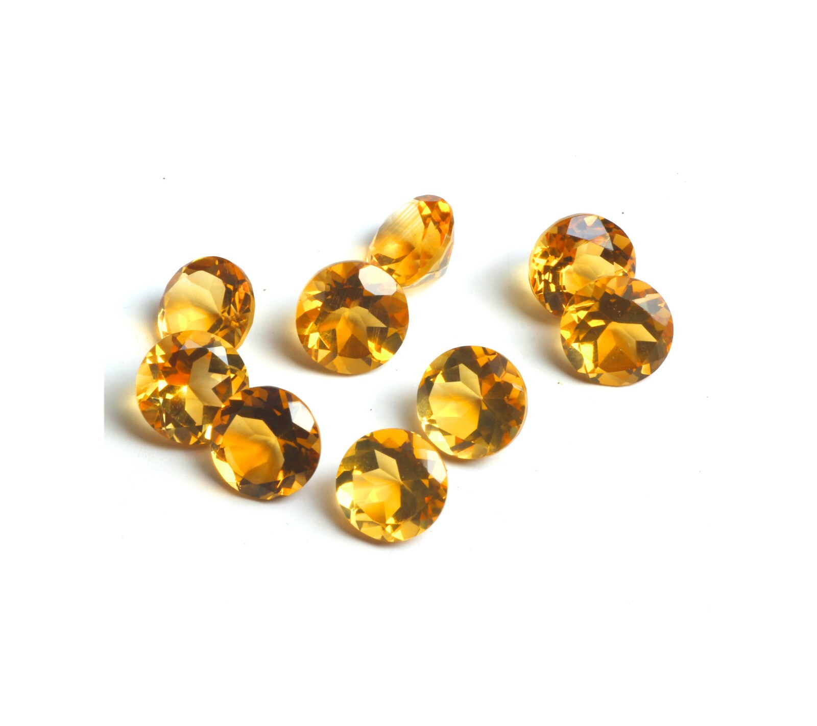 Natural AAA Citrine Cut Faceted Round Loose Gemstone For Making All Type Jewelry