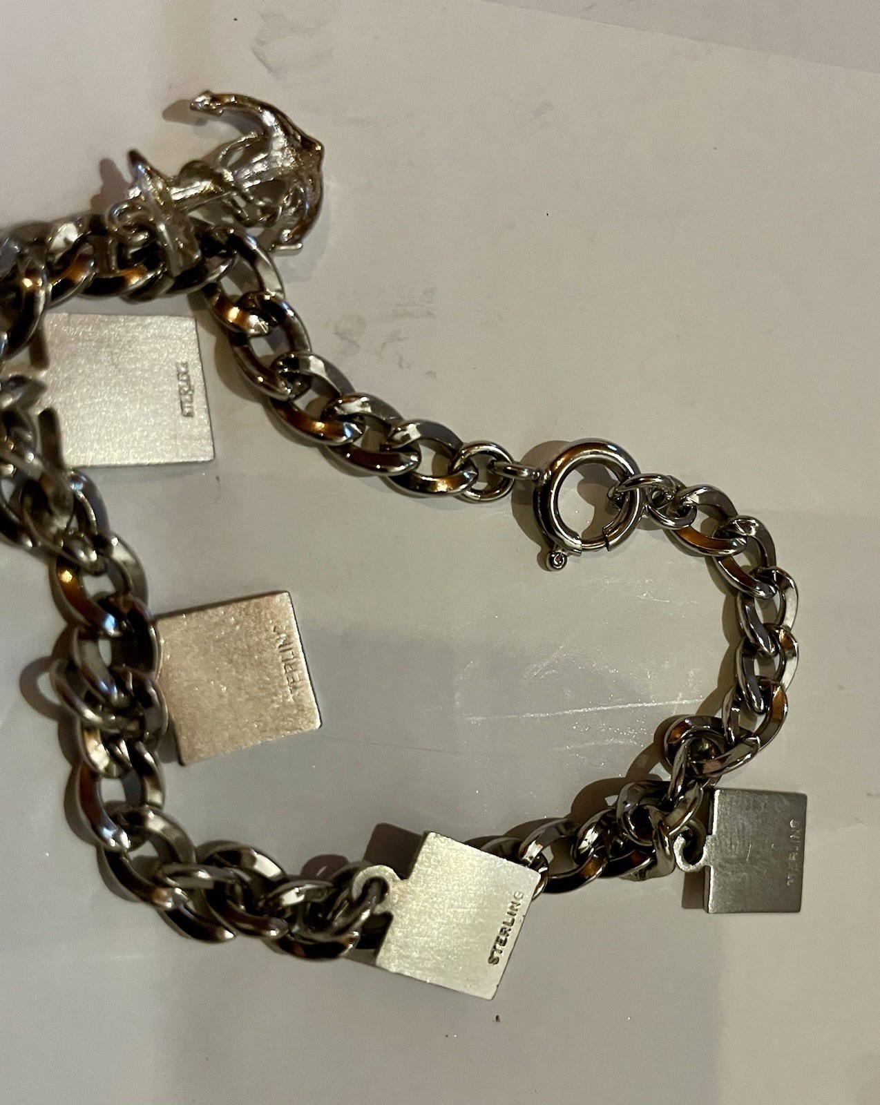 Vintage Sterling / “1/20 12K GF” Maritime Code Of Signals Flags Charm Bracelet