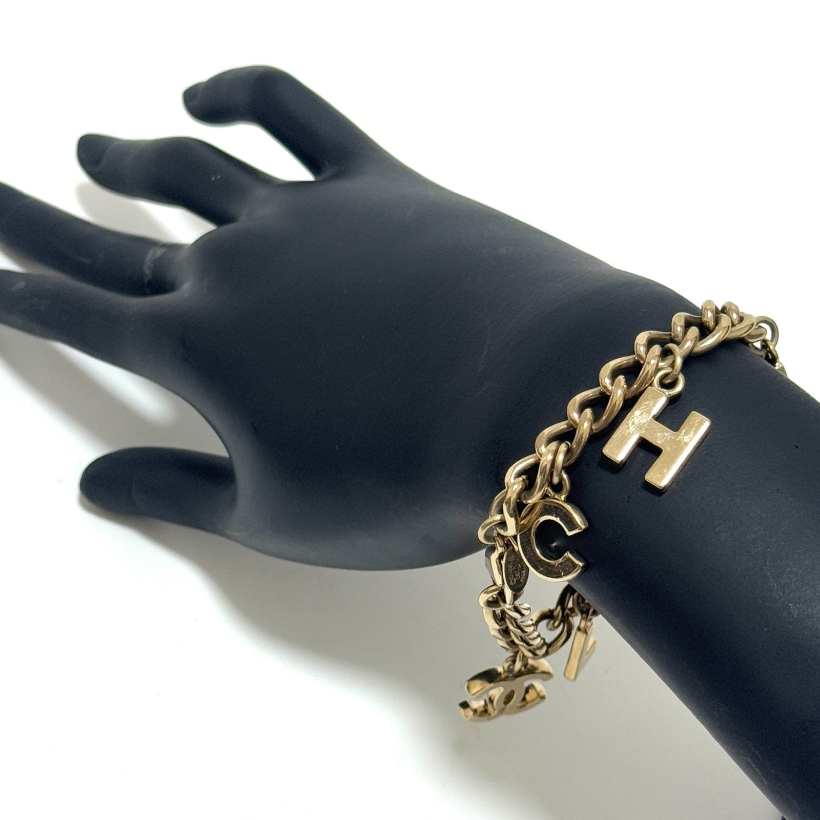 CHANEL 05V COCO Mark CC Logo Bracelet Gold Accessory Authentic JAPAN
