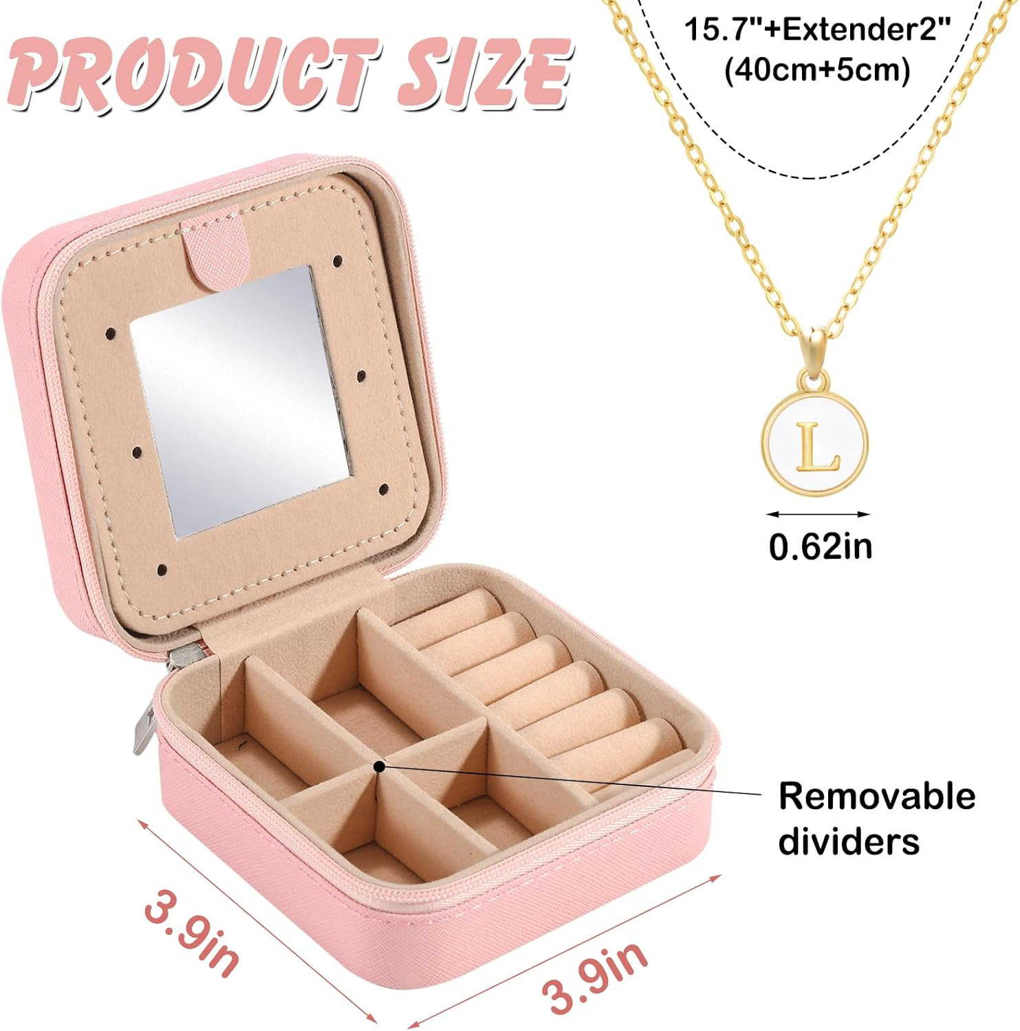 Travel Jewelry Case for Women Girls Daughter Birthday Gift from Mom Dad Jewelry
