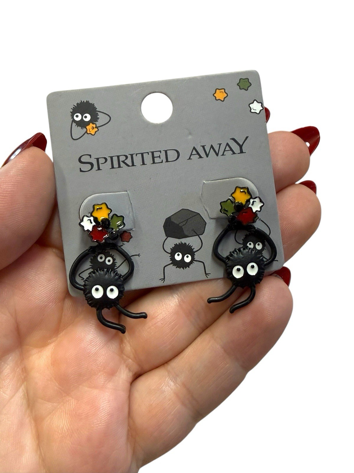 Hot Topic X Studio Ghibli Spirited Away Soot Sprites Candy Front/Back Earrings