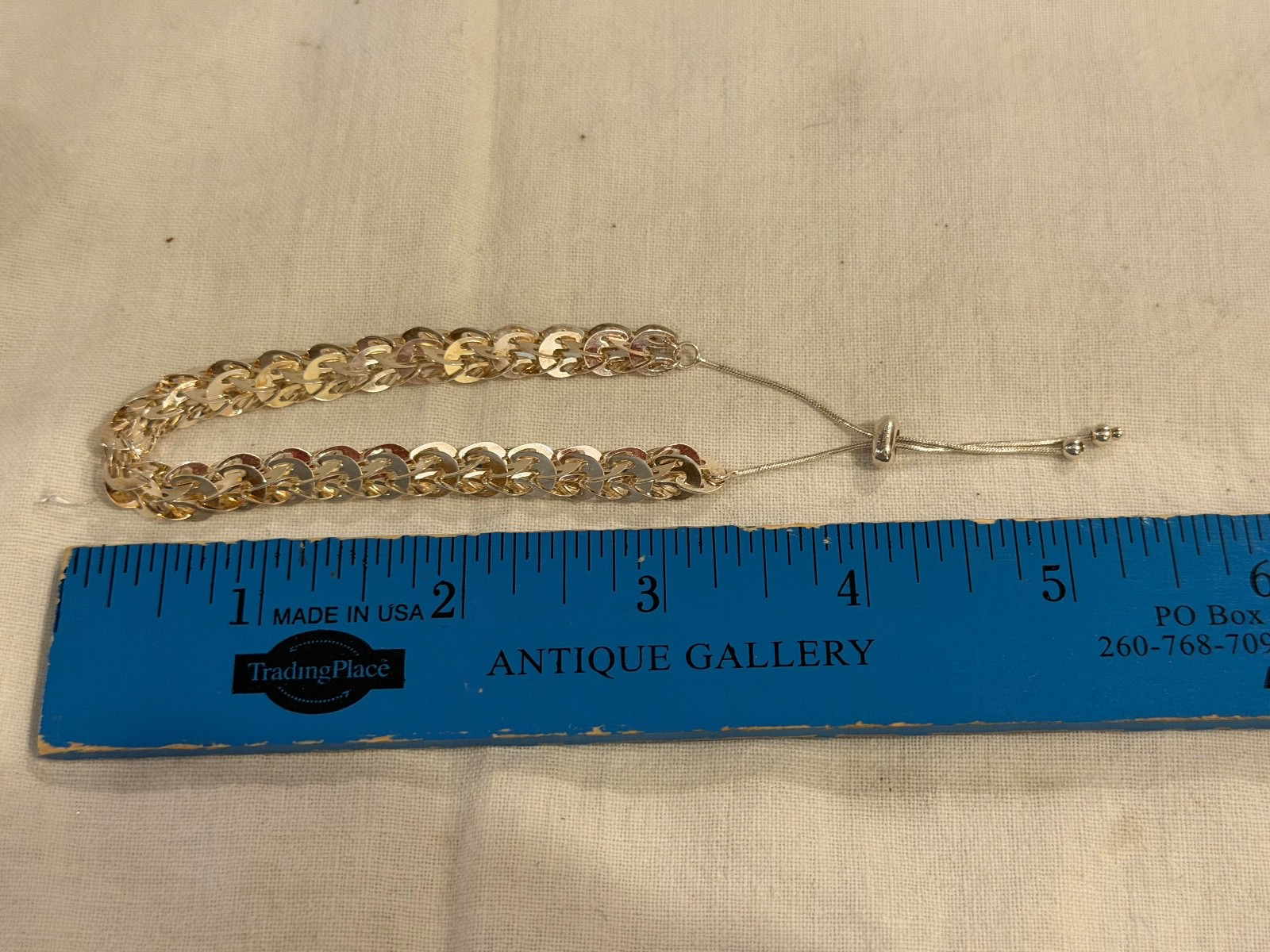 Adjustable 925 Sterling Silver 3D Drawstring Bracelet Signed OT TURKEY Jewelry