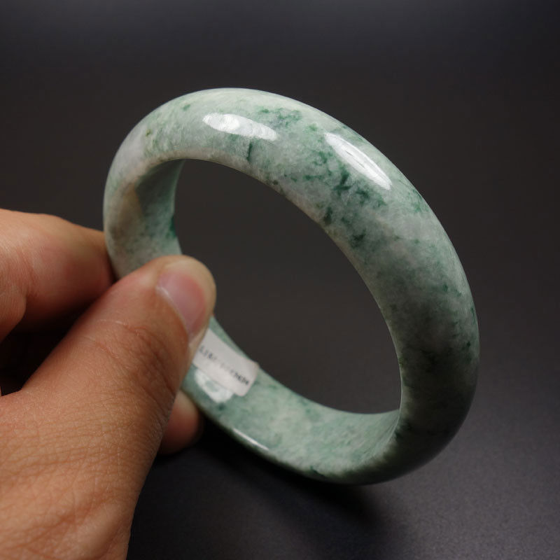 61mm Certified Grade A 100% Natural Green Jadeite Jade Bracelet Bangle Z06921
