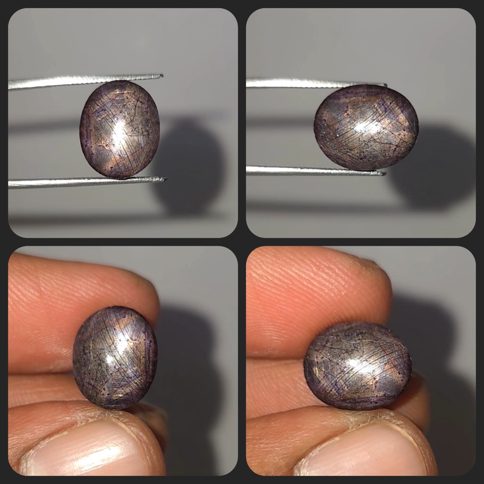 Natural 11.00 ct Star Sapphire Black Oval Cabochon untreated loose gemstone