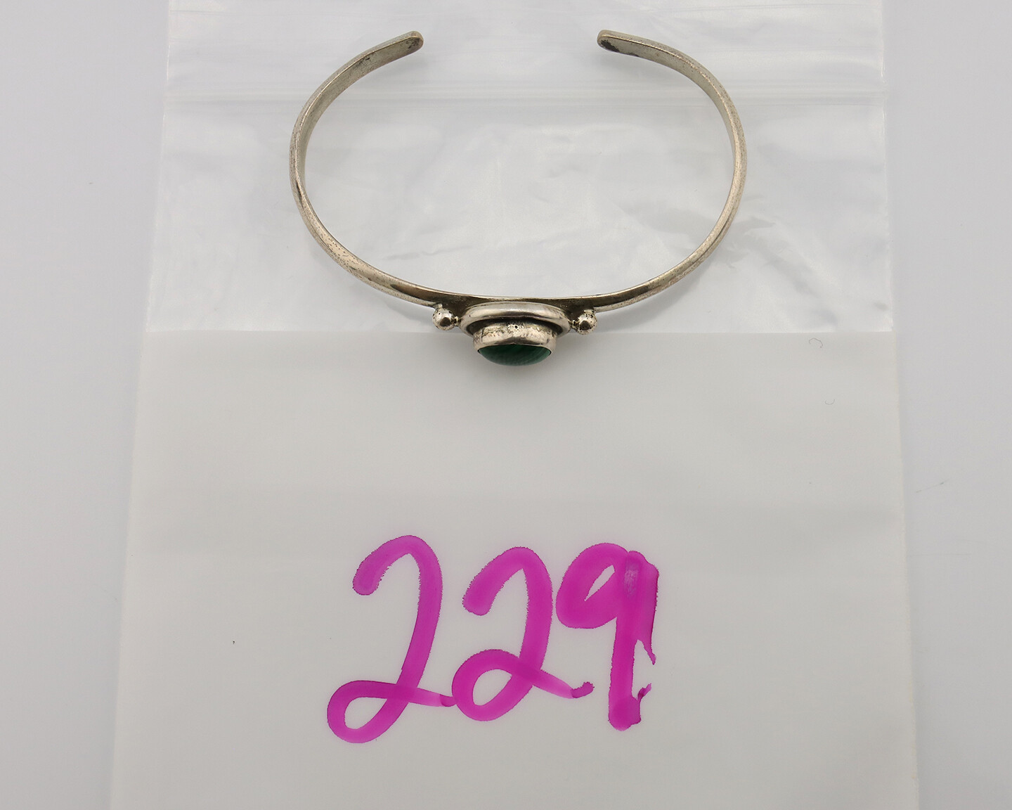 Navajo Bracelet .925 Silver Natural Malachite Native American C.90’s