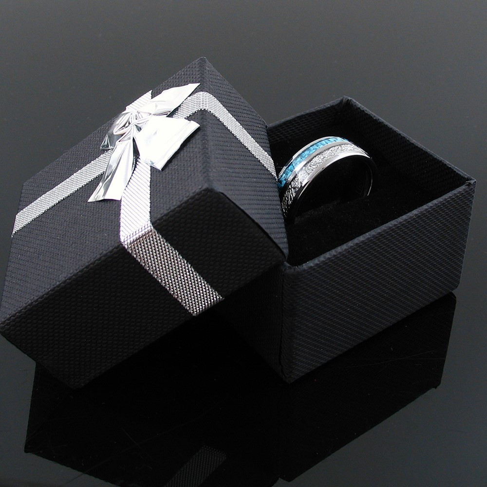 6/8mm Tungsten Carbide Meteorite & Carbon Fiber Band Ring-Engraving Avail