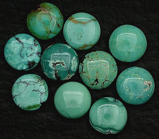 ONE 9mm Round Natural Turquoise Cabochon Gem Stone Gemstone