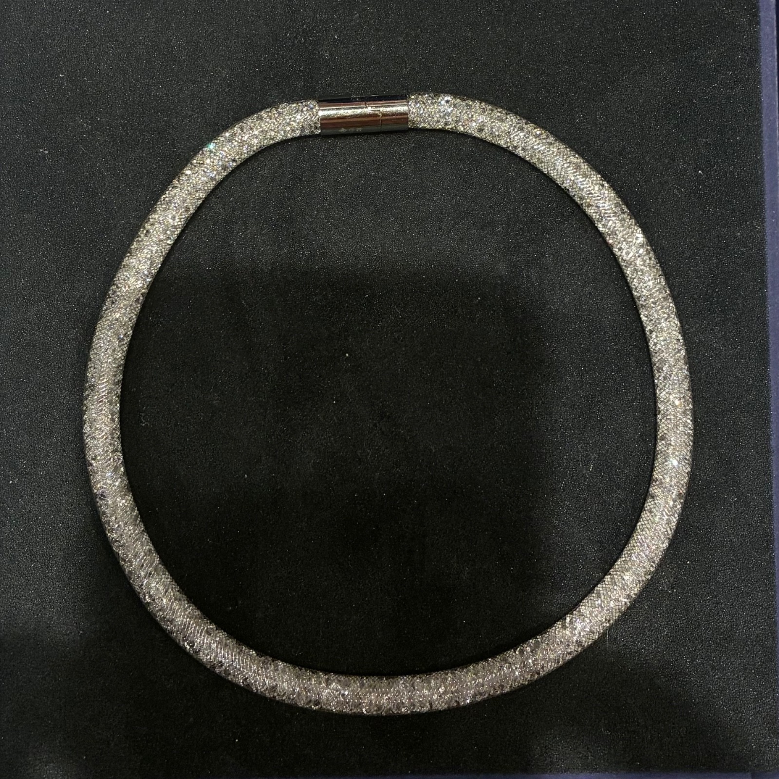 Swarovski Stardust Crystal Silver Mesh Necklace 16,5”
