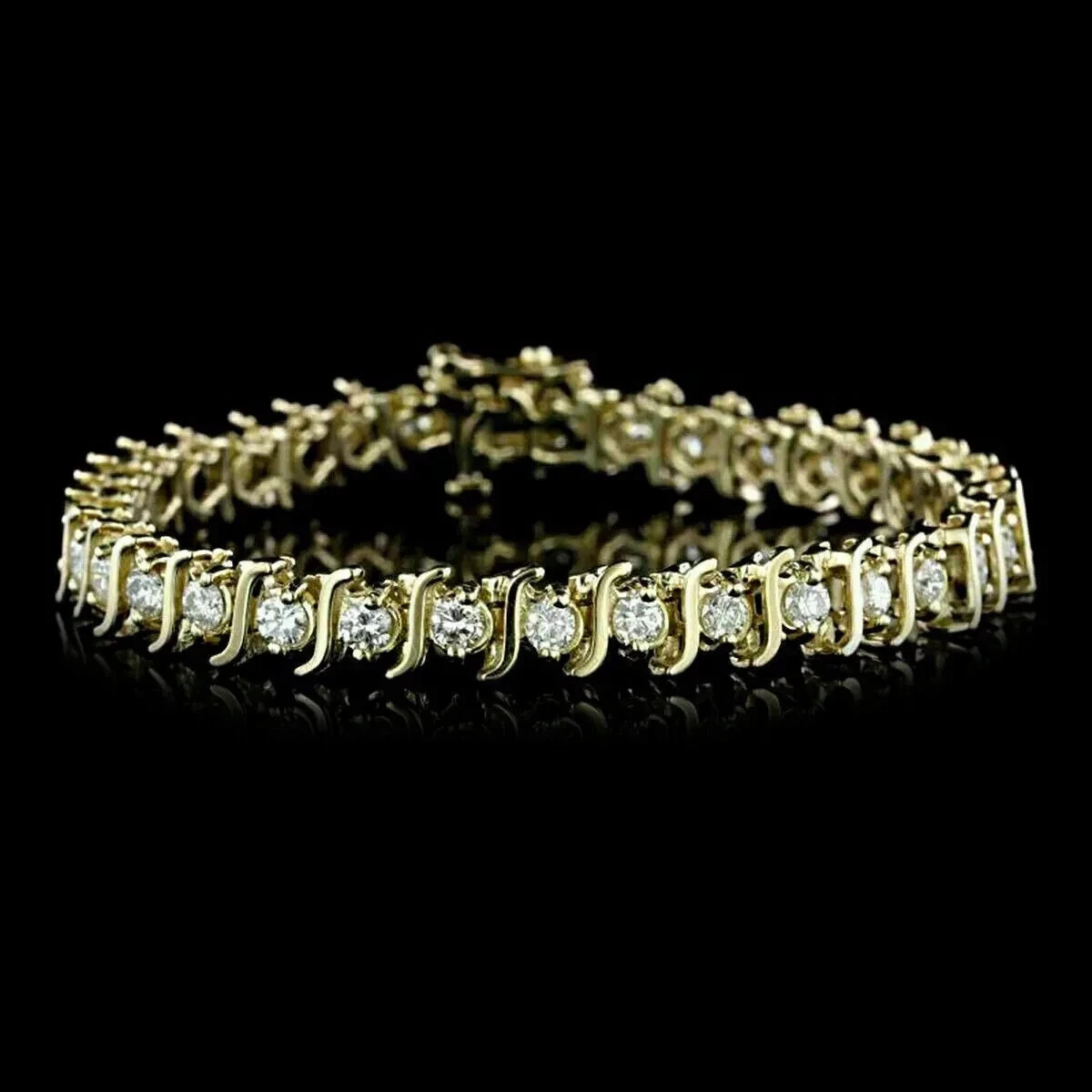 Women’s Tennis Bracelet 5.00Ct Round Lab Created Diamond 14k Yellow Gold Plated