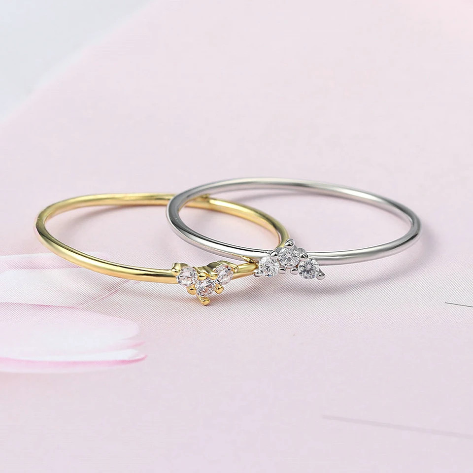 Knuckle Ring Heart Thin Tension Mount Geometric Adjustable Wedding Women Jewelry