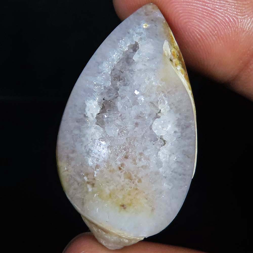 natural FOSSIL SNAIL DRUZY cabochon loose gemstone 87.45 Carat. (21x38x16 mm)