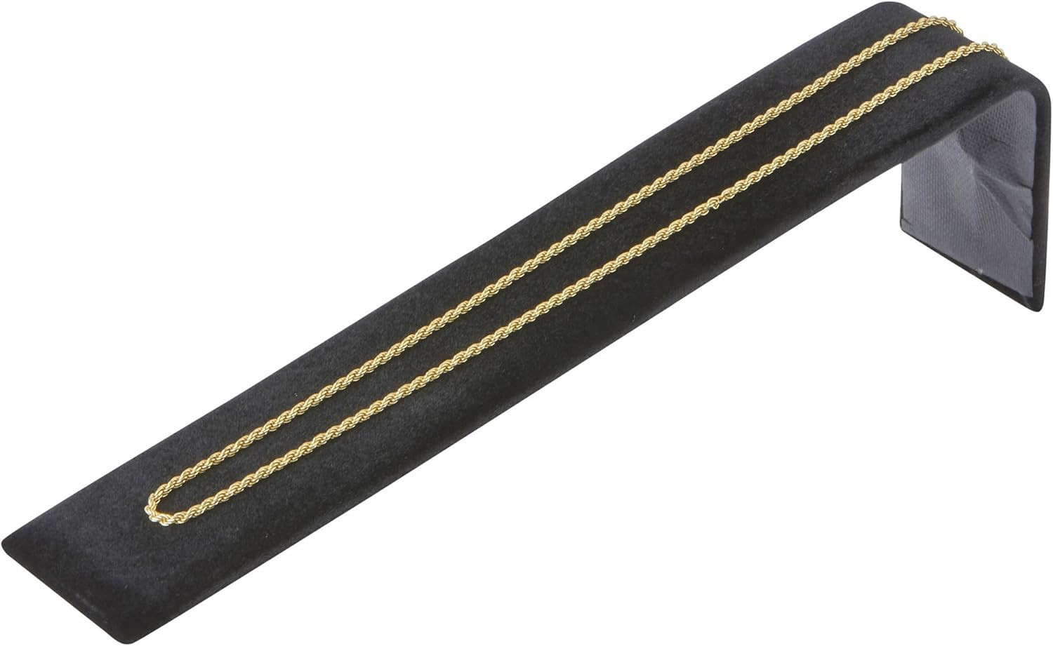 Black Velvet Bracelet Ramp Display Stand, 1.5″ W X 8″ D X 2.125″ H