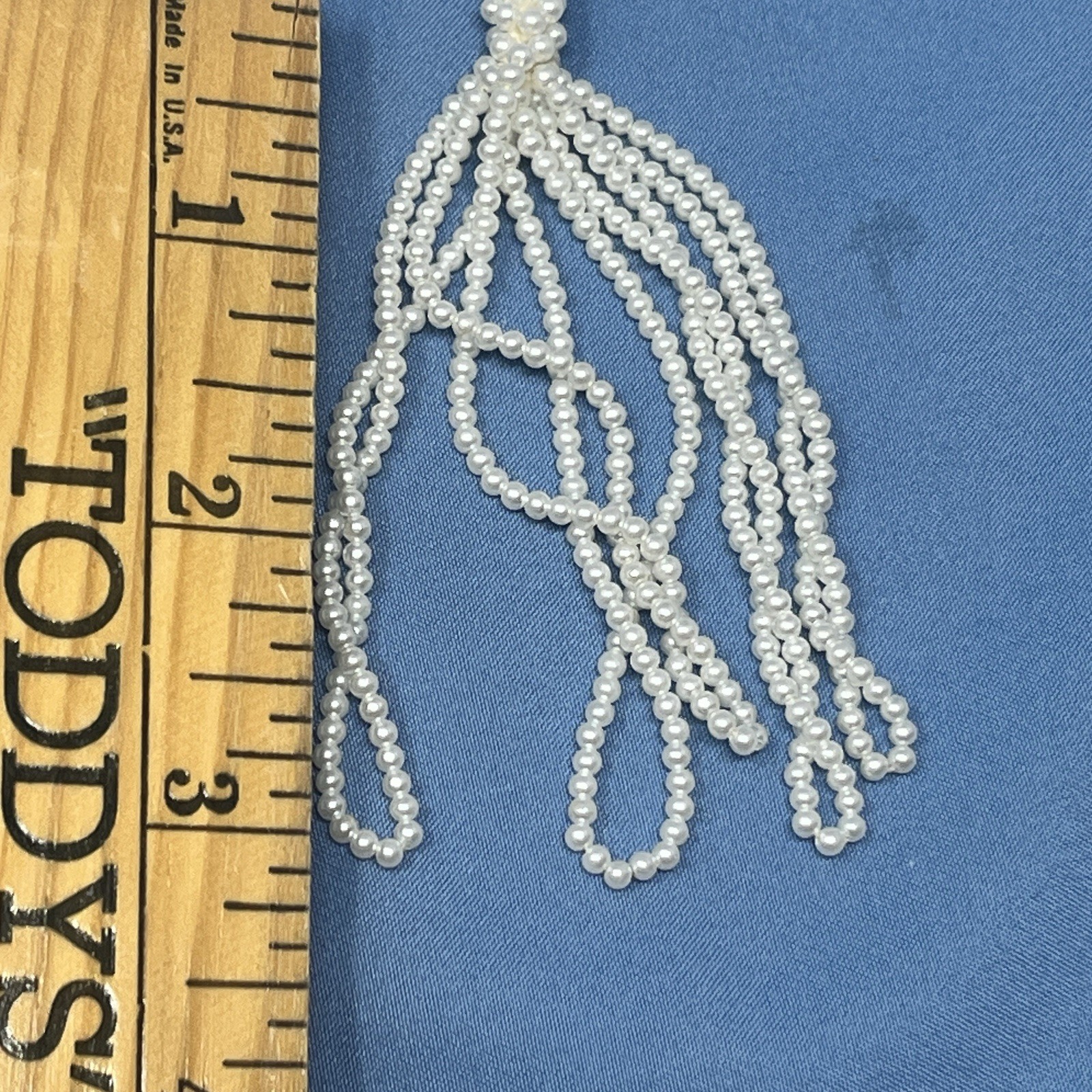 Vintage 1920’s Art Deco White Glass Beaded Sautoir Lariat Rope Flapper Necklace