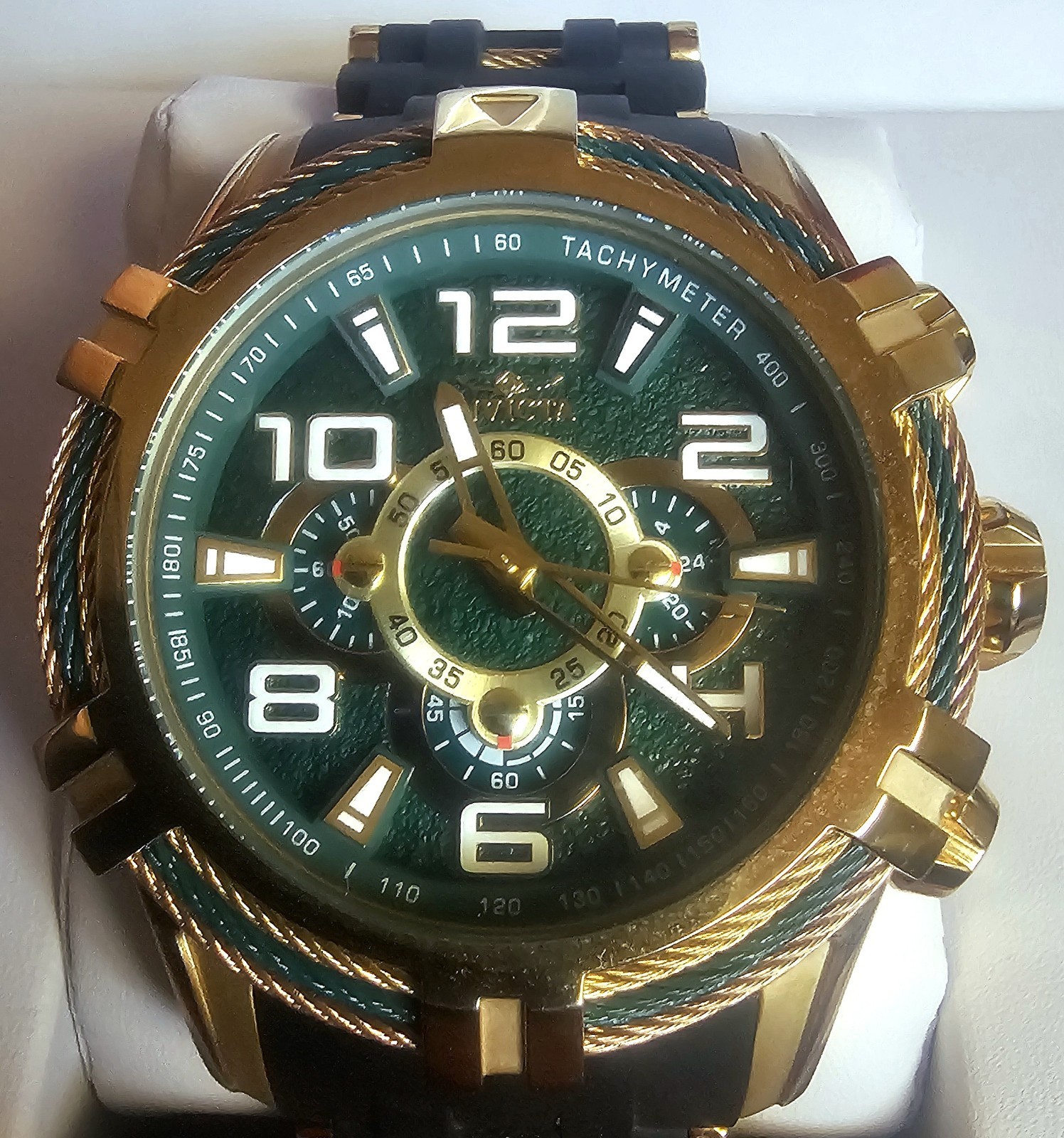Invicta Bolt Men 25557 Green Gold Black Chronograph Men’s Quartz Watch