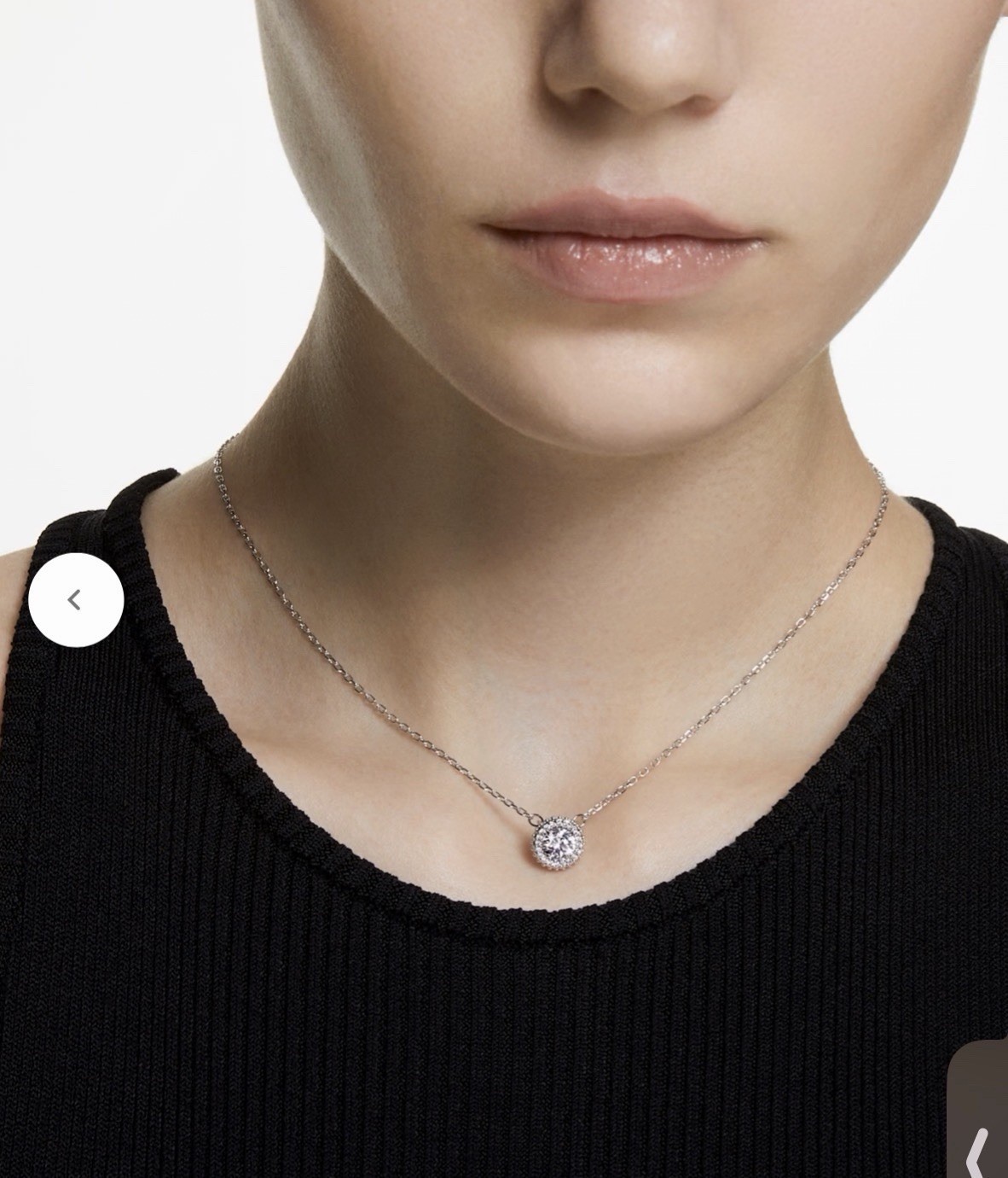 Una Angelic Pendant Necklace for Women, Silver Round