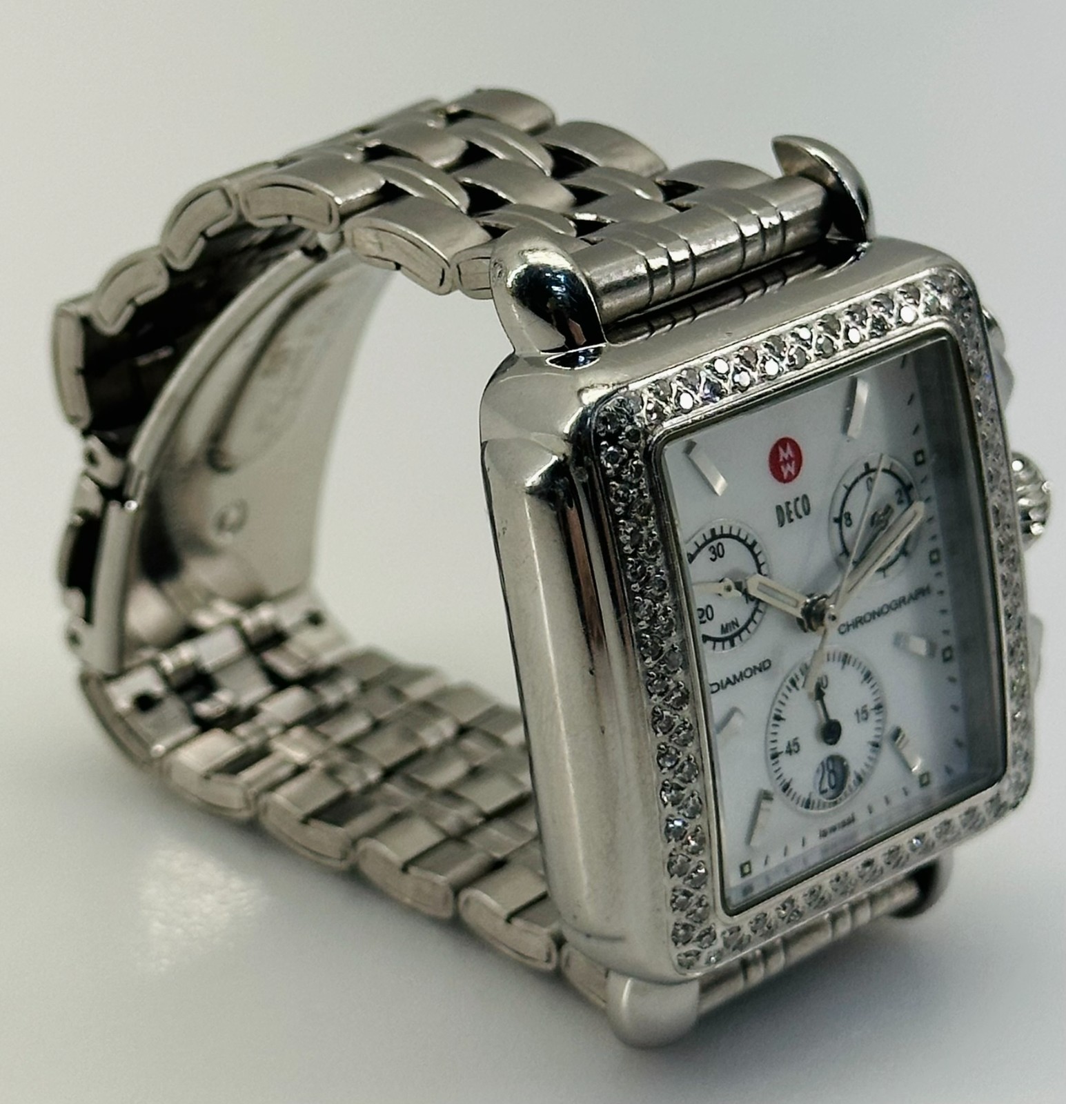 MICHELE DECO 33MM STAINLESSSTEEL DIAMOND WATCH