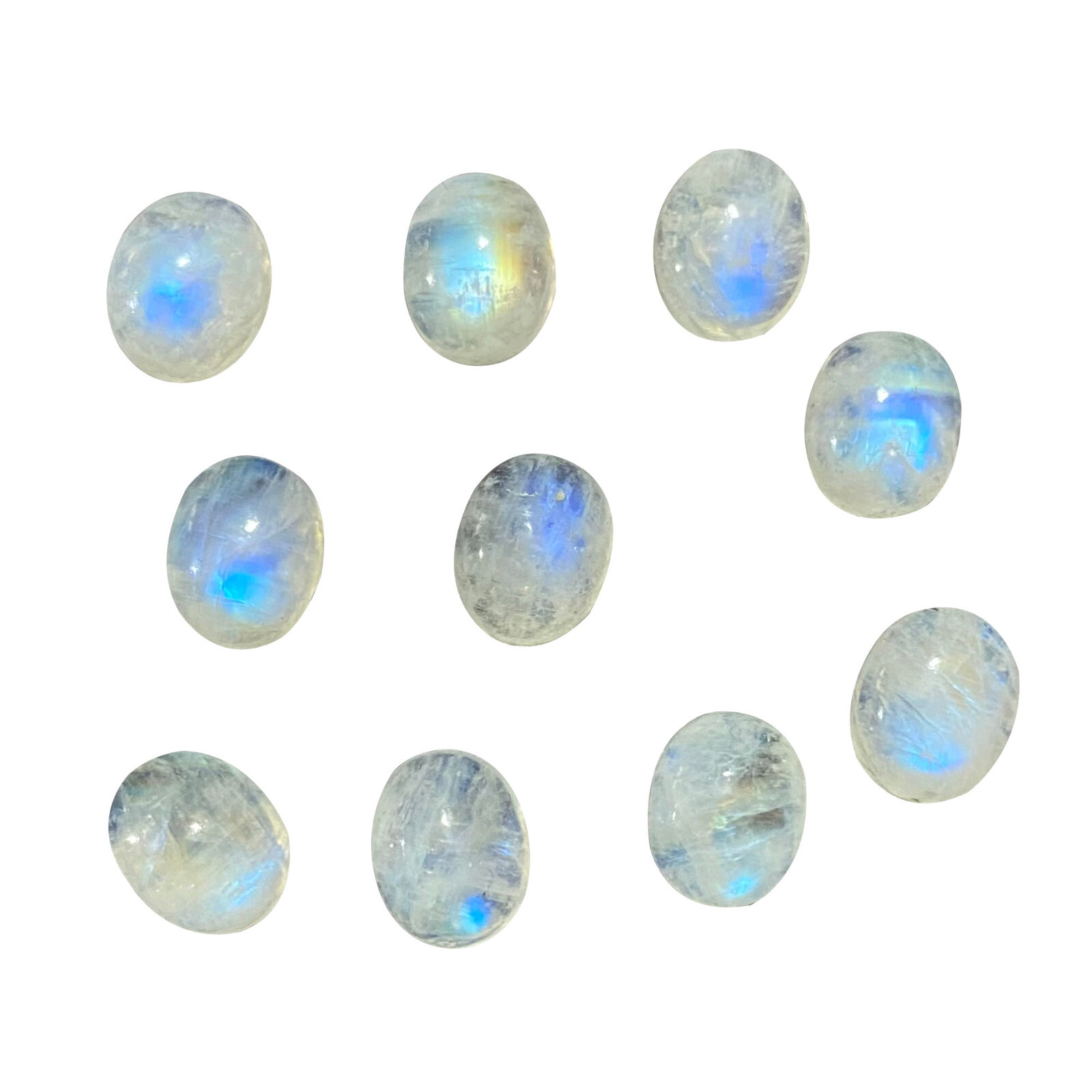 Natural Rainbow Moonstone Oval 3×5 to 12×16 mm Cabochon Loose Gemstone Lot