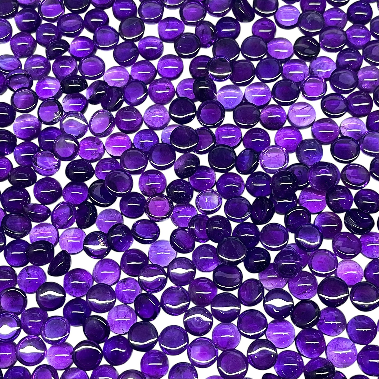 80 Pcs Natural Amethyst 7mm Round Cabochon Rich Purple Loose Gemstones Lot