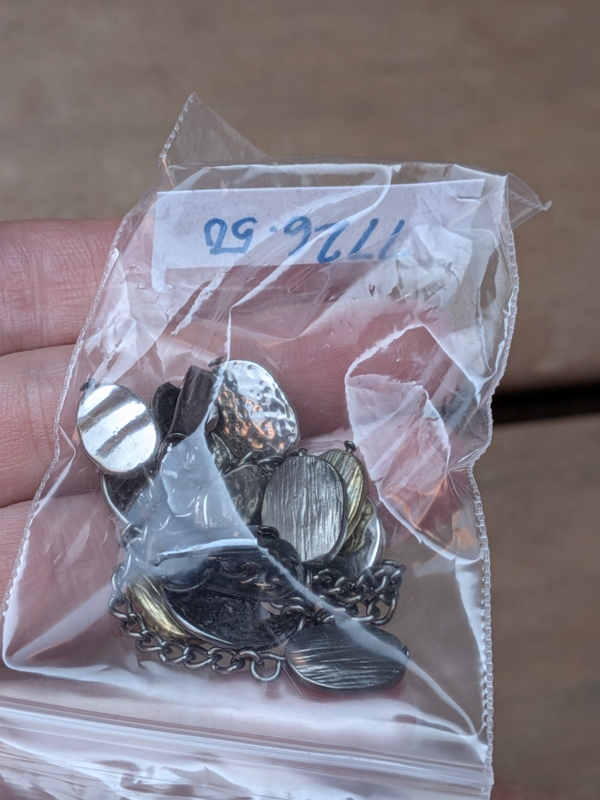 Textured Mixed Metal Oval 2¾” Dangle Clip Earrings Black Silver Gold Tone Chain
