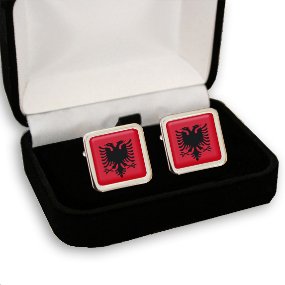 ALBANIA ALBANIAN FLAG EAGLE MEN’S CUFFLINKS GIFT ENGRAVING