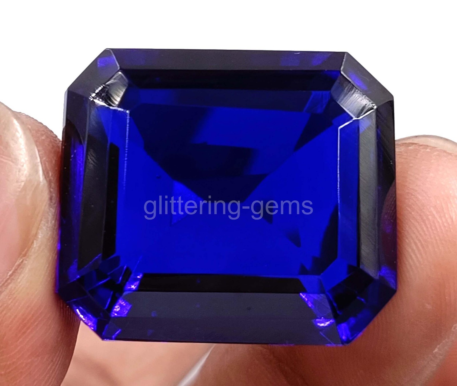 Certified Natural Brazilian 101.60 Ct Blue Emerald Cut Topaz Loose Gemstone 5AIS