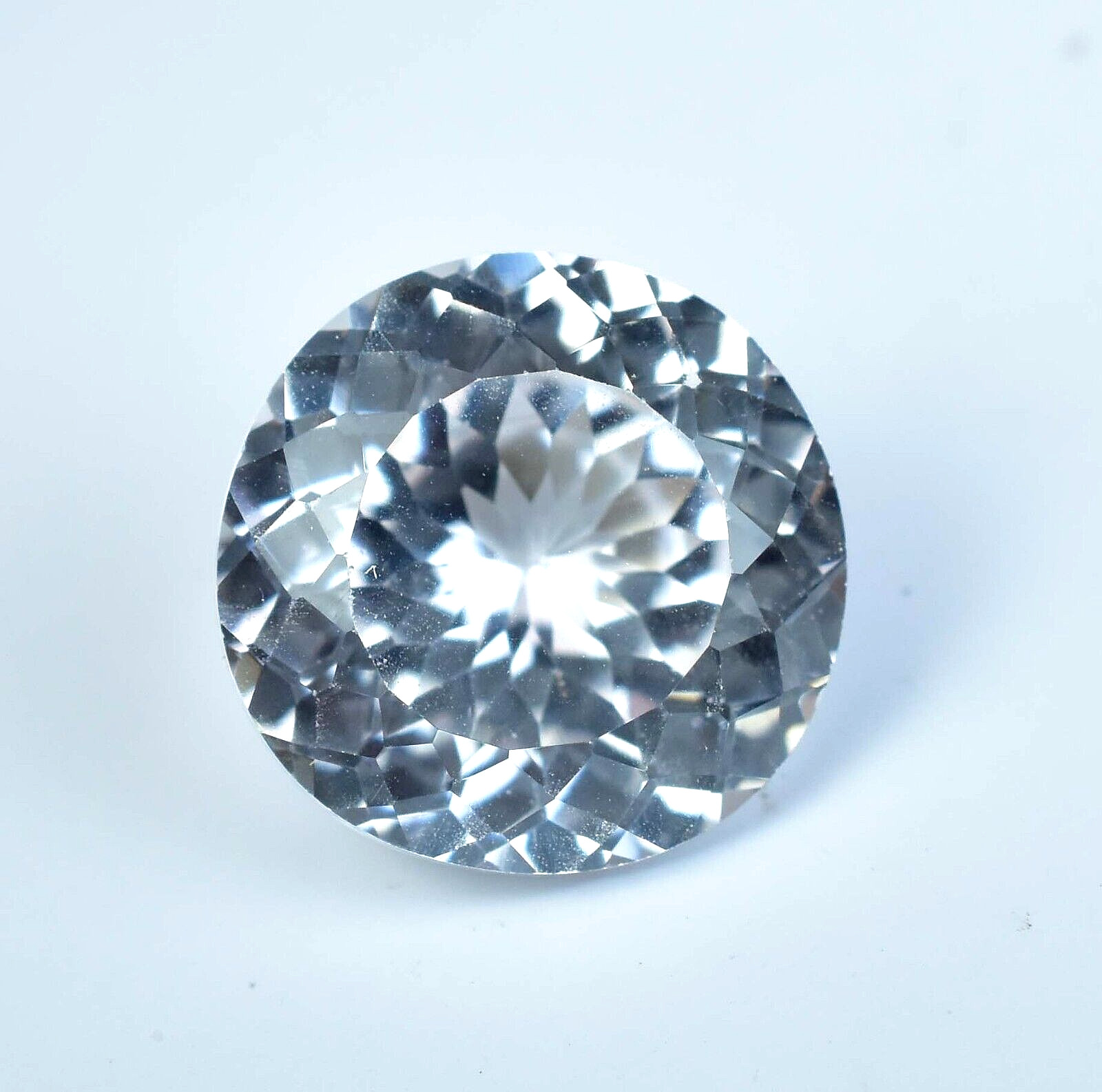 20.00 CT Natural Montana White Sapphire Round Certified Flawless Loose Gemstone