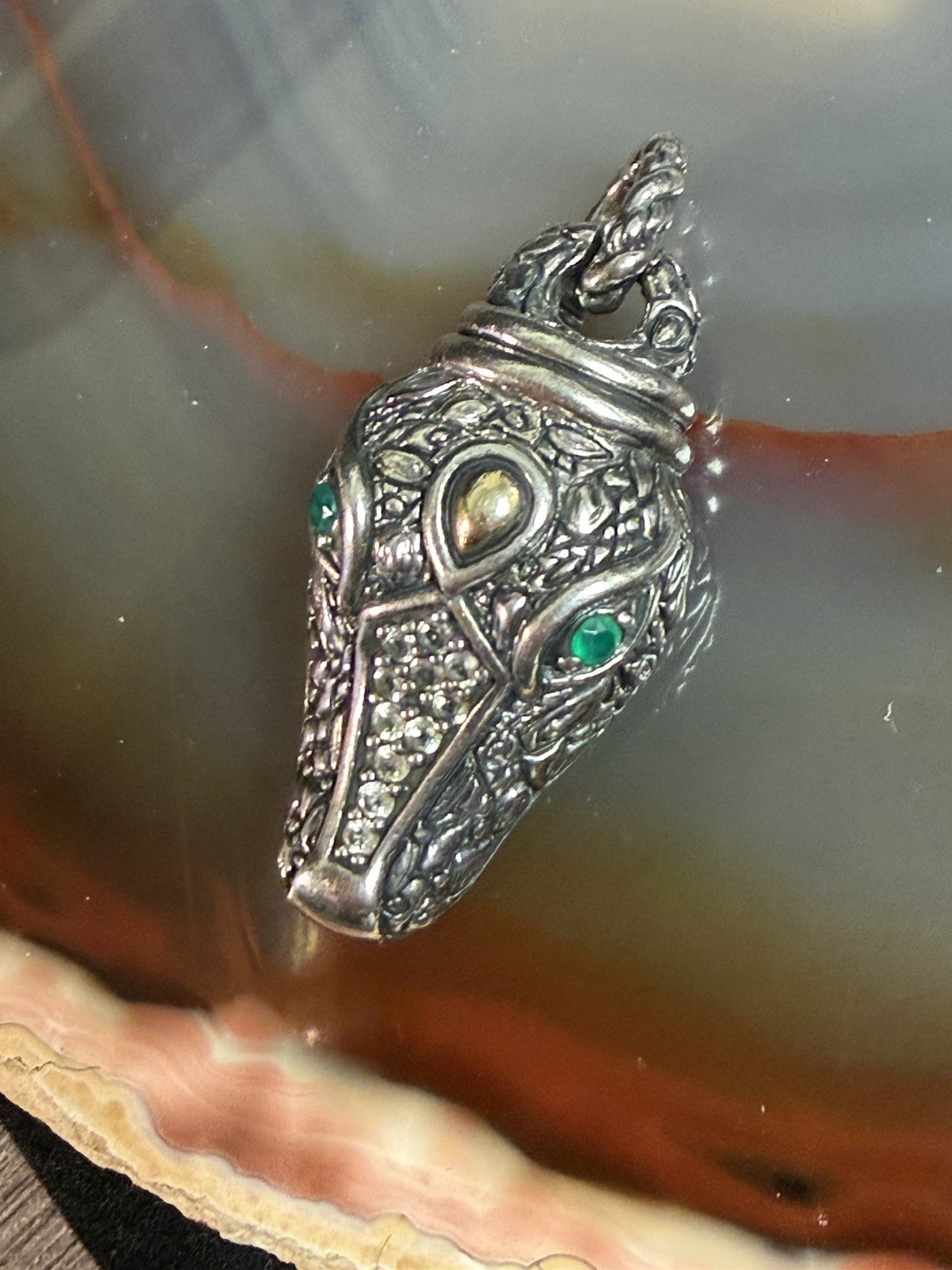JOHN HARDY JAI Sterling 14K Accent Alligator/Crocodile PENDANT