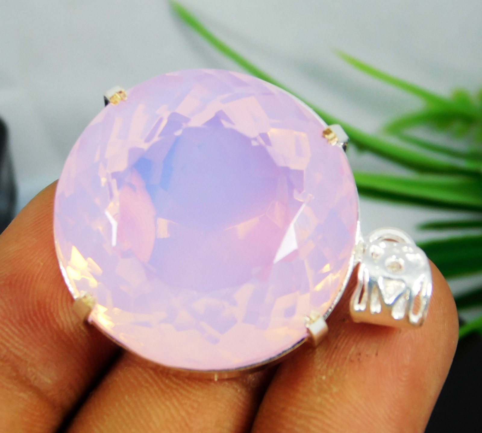 181.45 Ct Natural Blue Pink Fire Opal 925 Solid Silver PENDANT Loose Gemstone