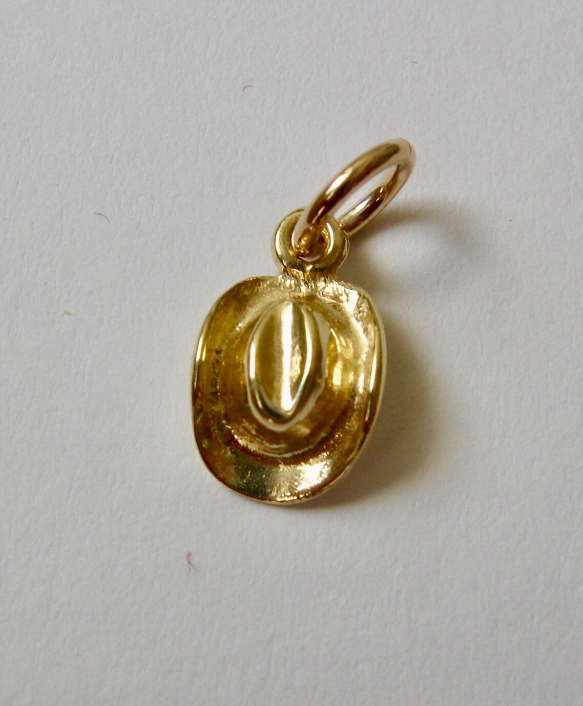 SOLID 9ct 9K Yellow Gold 3D COWBOY HAT Charm/Pendant