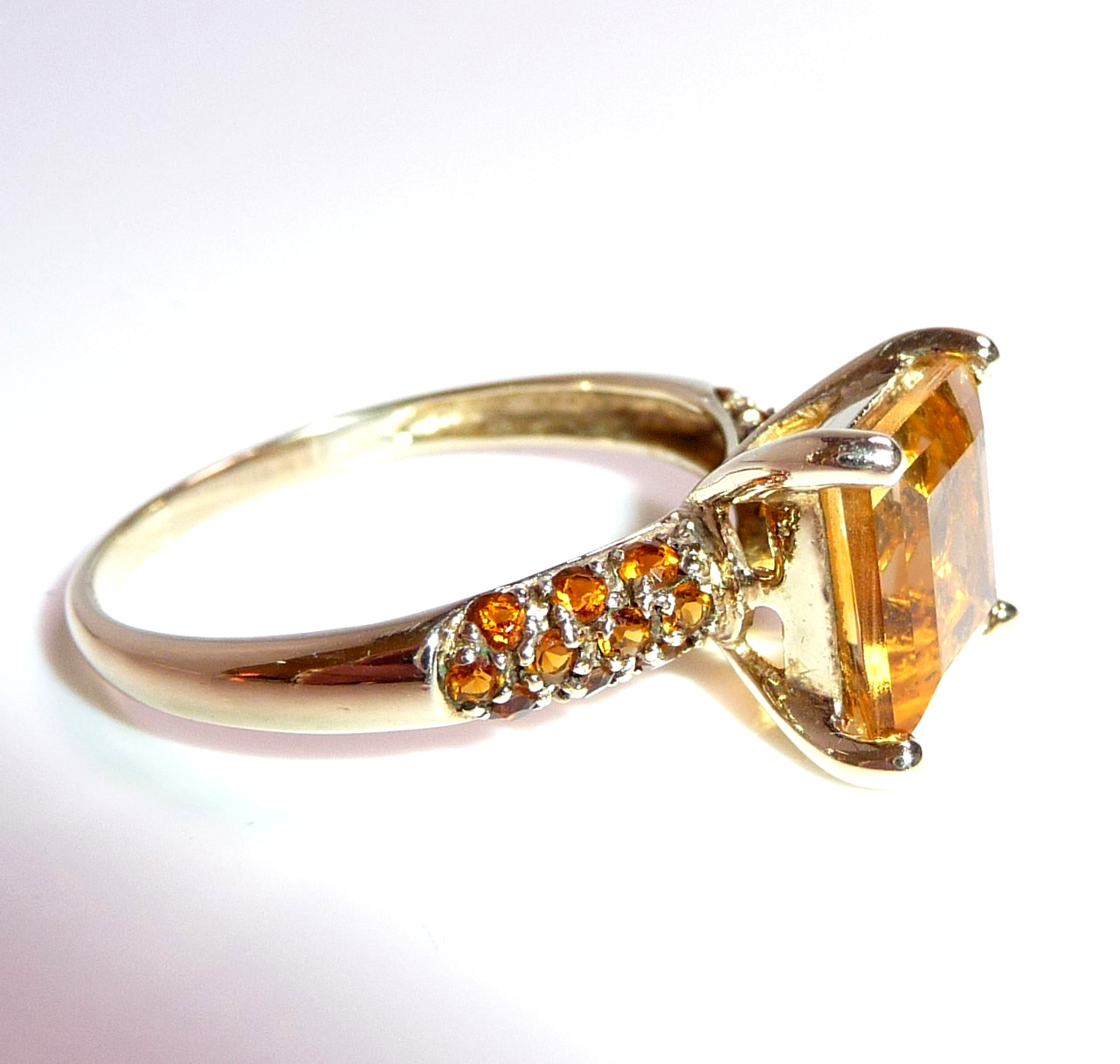 Ring 333 gold yellow gold 3.00ct. Citrine size 63 / 20 mm changeable 2.9g
