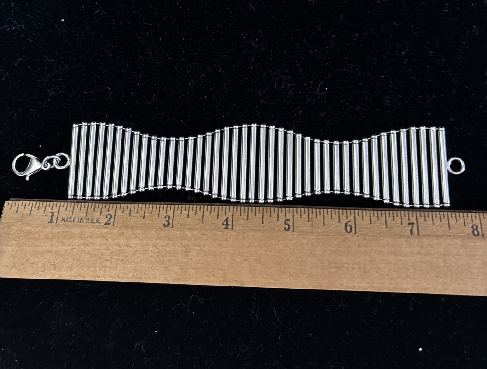 Vintage INOX Woman’s Stainless Steel Bracelet Size 7 1/2 29 Grams