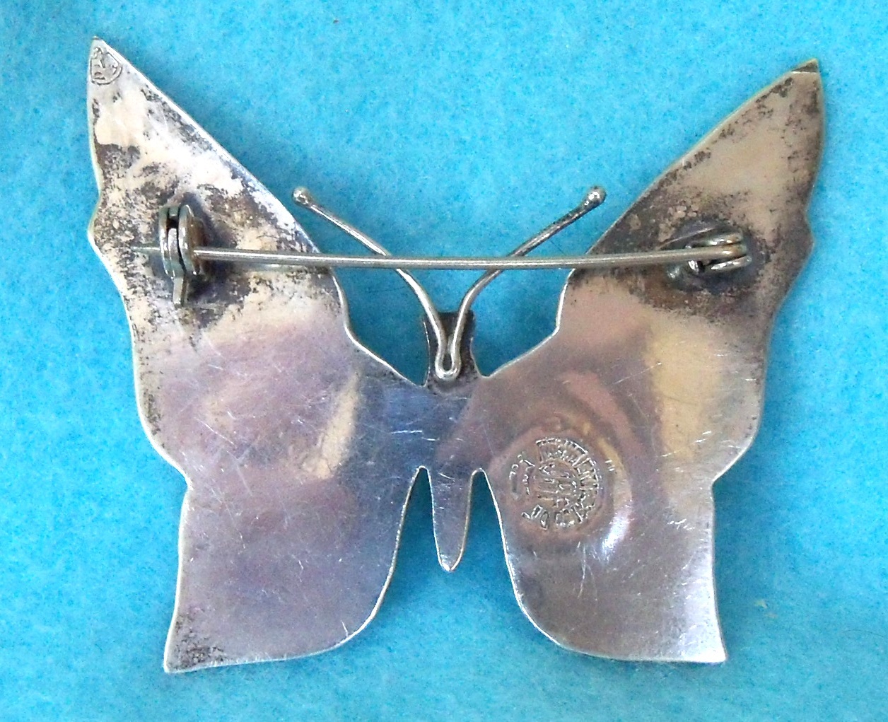 Sterling Silver Abalone Brooch Hecho en Mexico 925 2 1/8 in L x 2 in