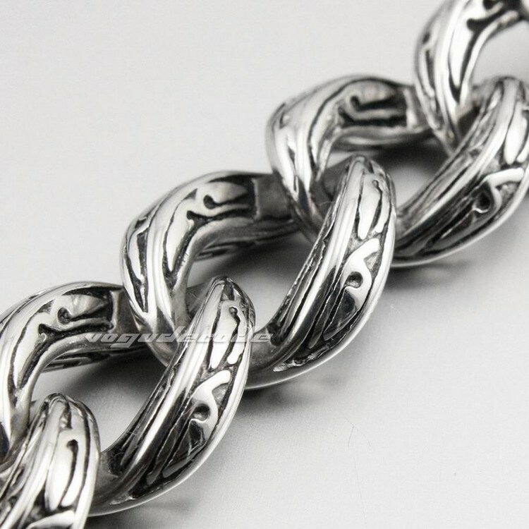 Stainless Steel Cross Link Chain Mens Biker Bracelet Punk Jewelry 5C016A
