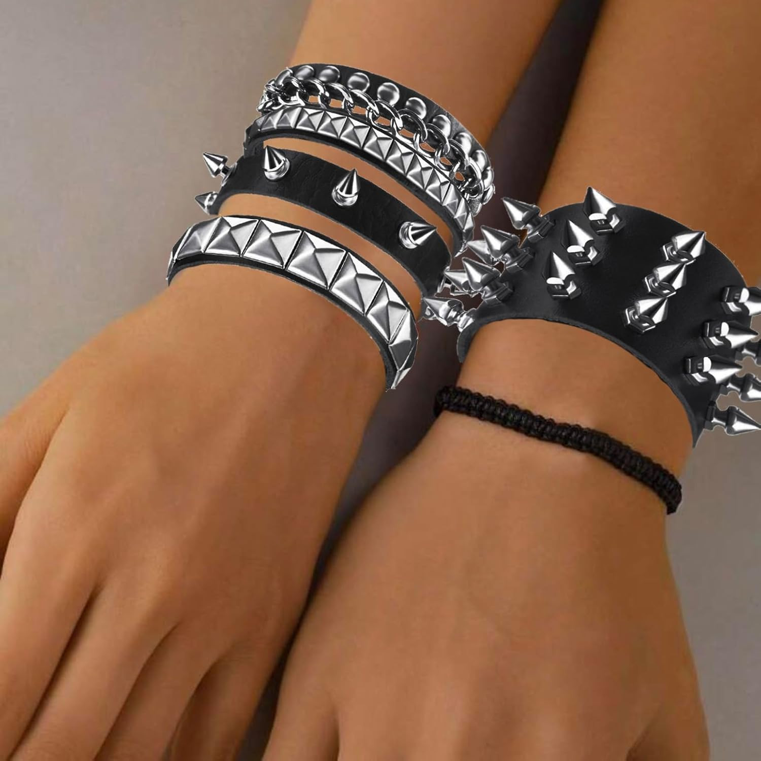 Emo Y2K Indie Grunge Studs Spiked Bracelet Goth Jewelry Accessories for Cool Roc