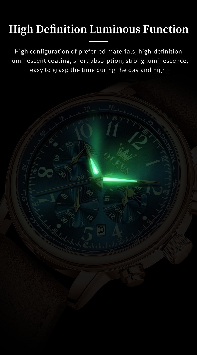 OLEVS 2912 Luminous 3ATM Waterproof Male New Year Present Leisure Quartz Watch