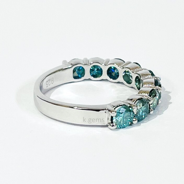 3 Ct Blue Treated Diamond Band Great Shine & Luster VVS1 Certified Wedding Band