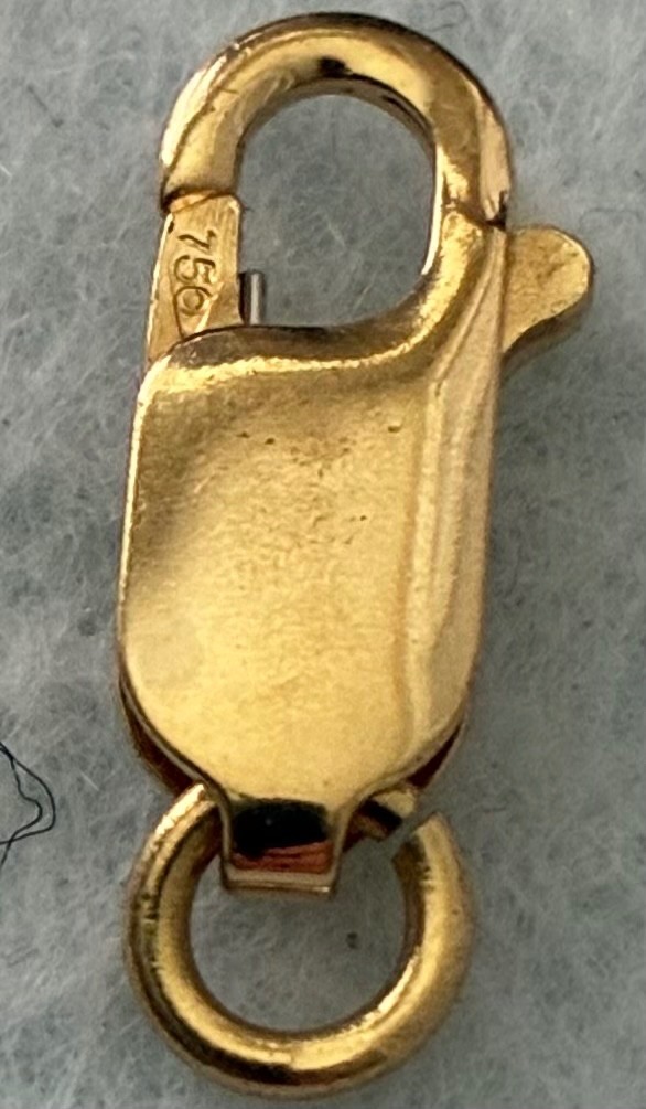 18 k t YELLOW GOLD LOBSTER CLASP, REPLACEMENT PART FOR CHAINS & BRACELETS # P/F0